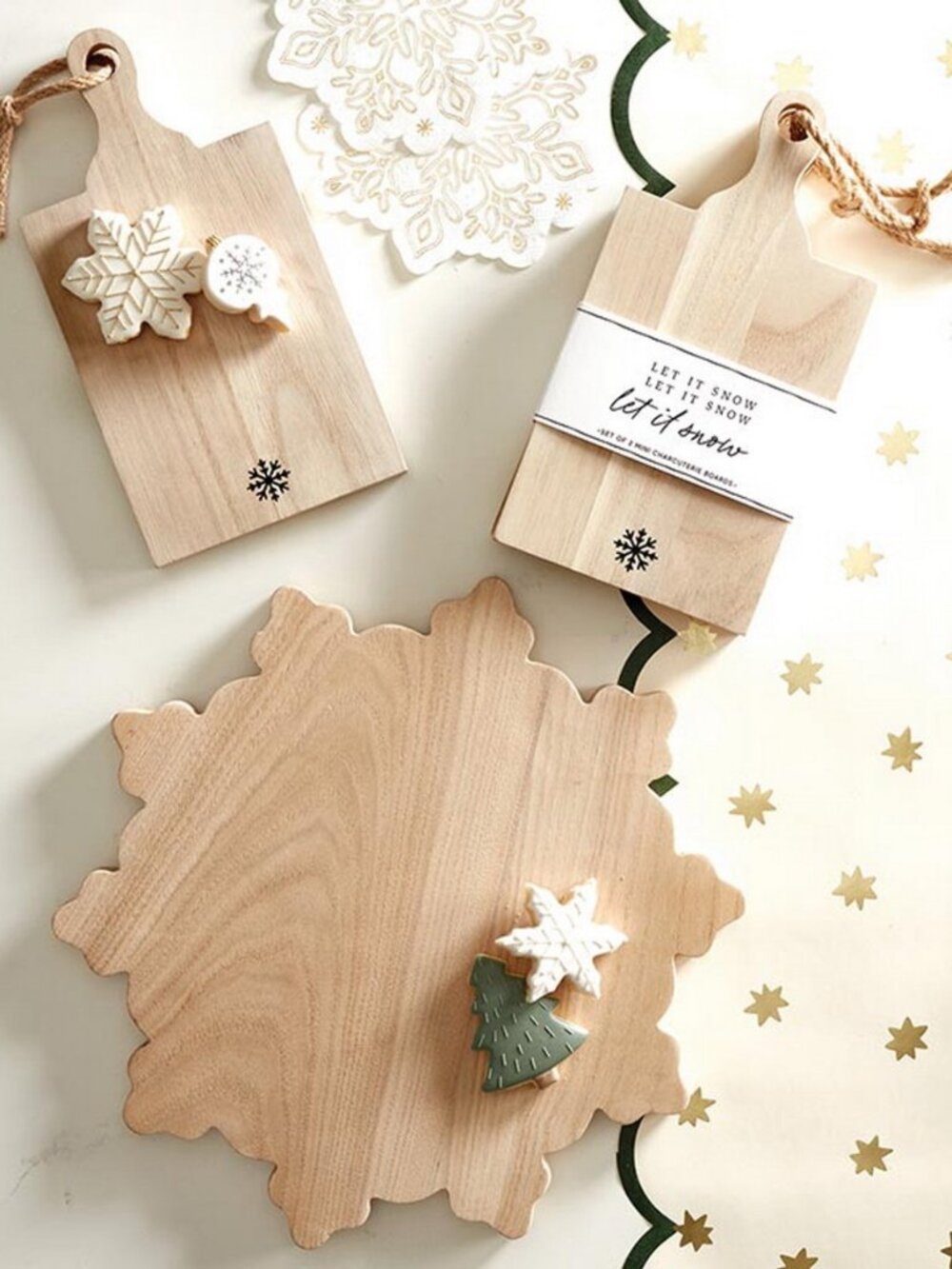 Holiday Mini Paulownia Wood Boards - Let It Snow - Set of 2 - Picture 5 of 5
